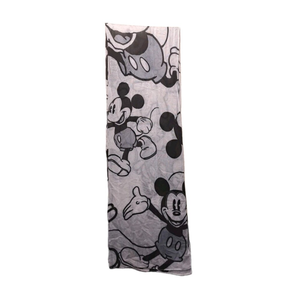 Vintage NEW Disney Parks Classic Mickey Scarf Black & White Size 78 x 14 NWT - Picture 4 of 6